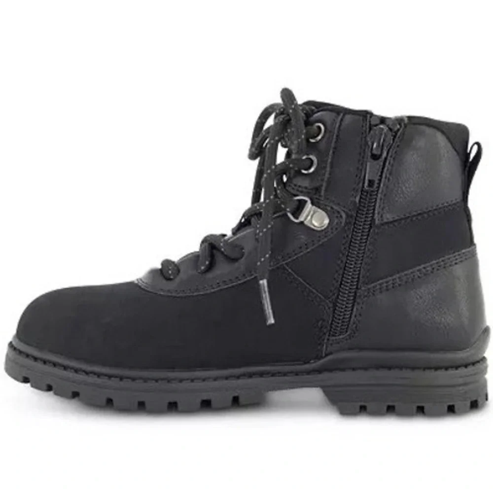 NIB Kenneth Cole New York Little Big Boys Isaac Gabriel Black Lace Up Boots Sz 2